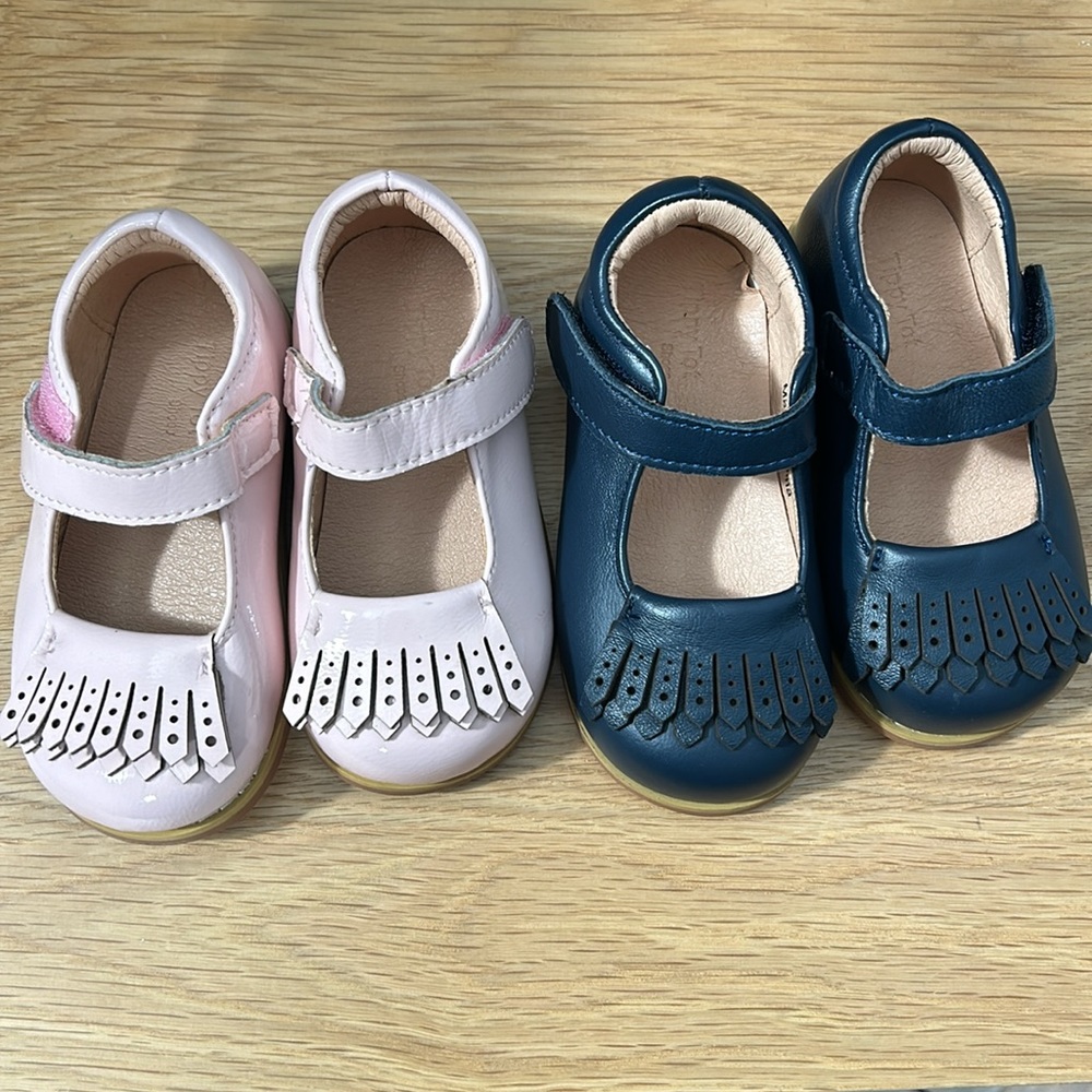 2 pair of Mary Jane Vintage Toddler Walkers for Girls sz 7 Tippy Tot Shoes